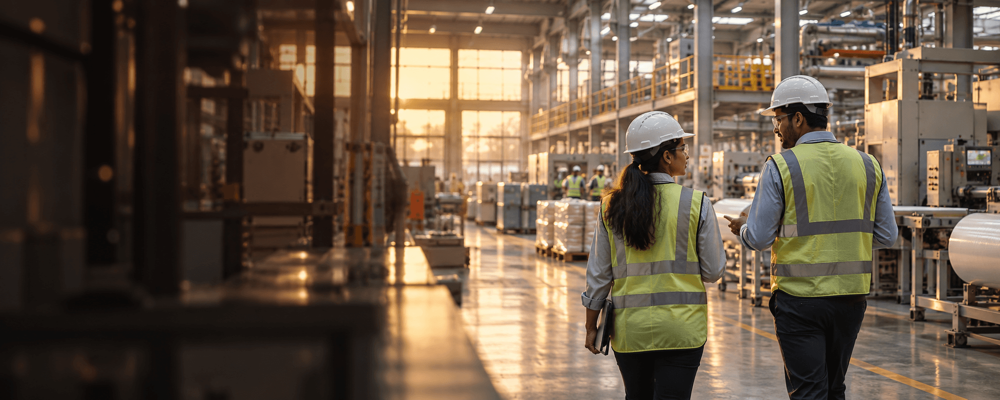 Illustrative view of colleagues working in an industrial setting, reflecting Paboya Group's wider vision