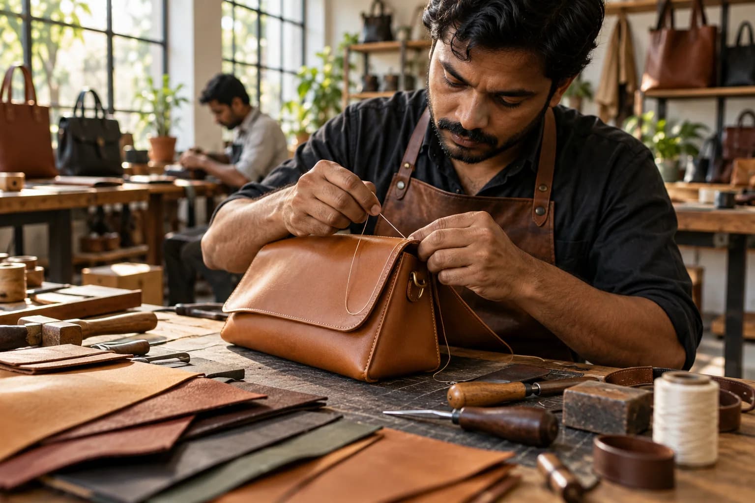 Leather craftsmanship and finished leather materials