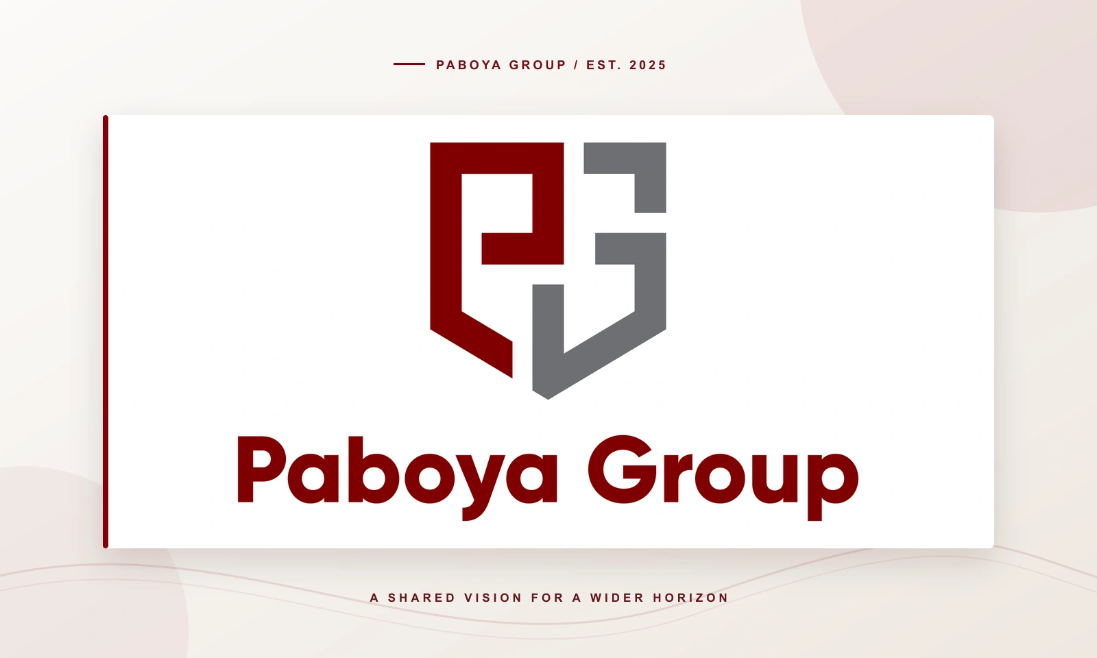Paboya Group branding with its logo and shared vision for a wider horizon